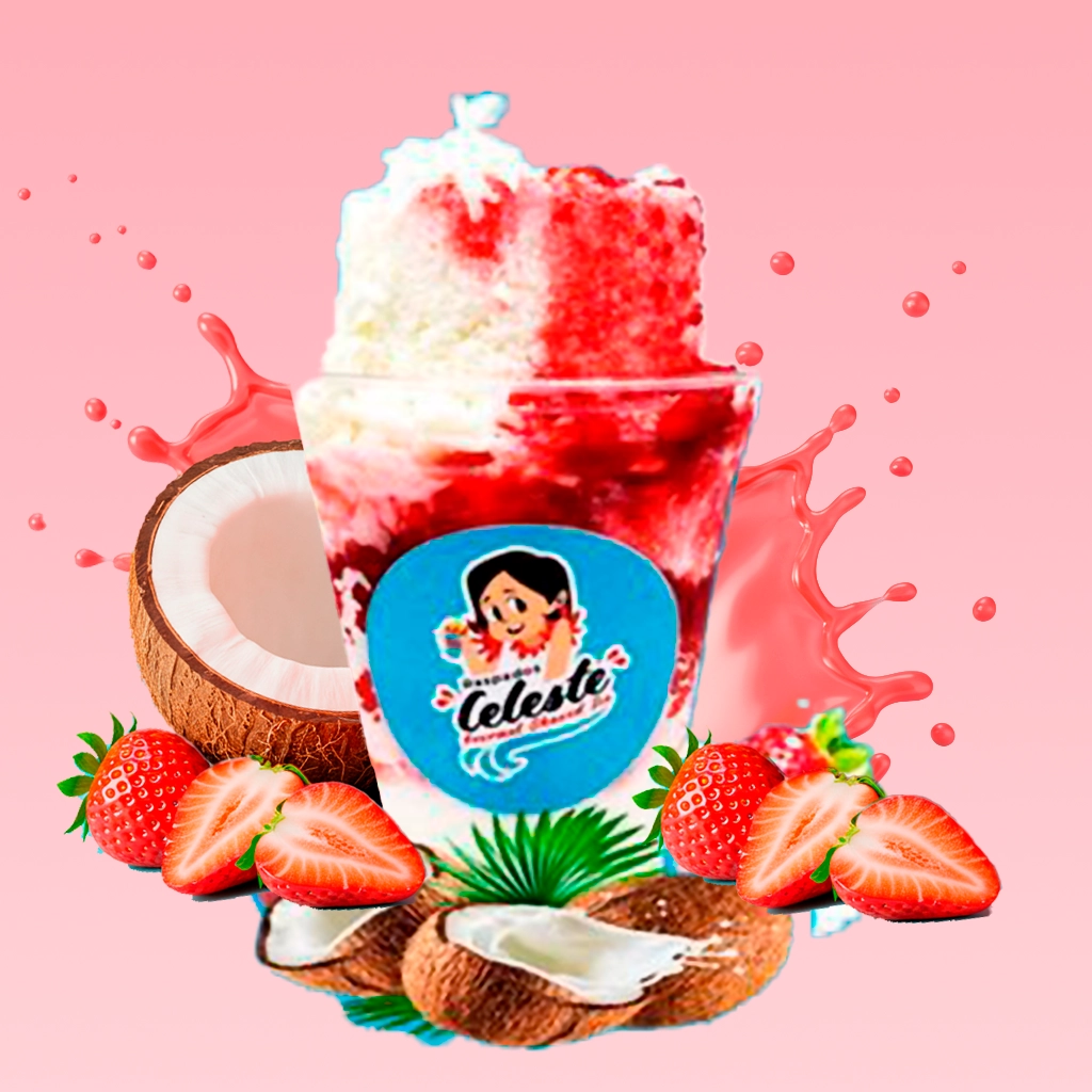 Colado de Fresa y crema dulce casera background