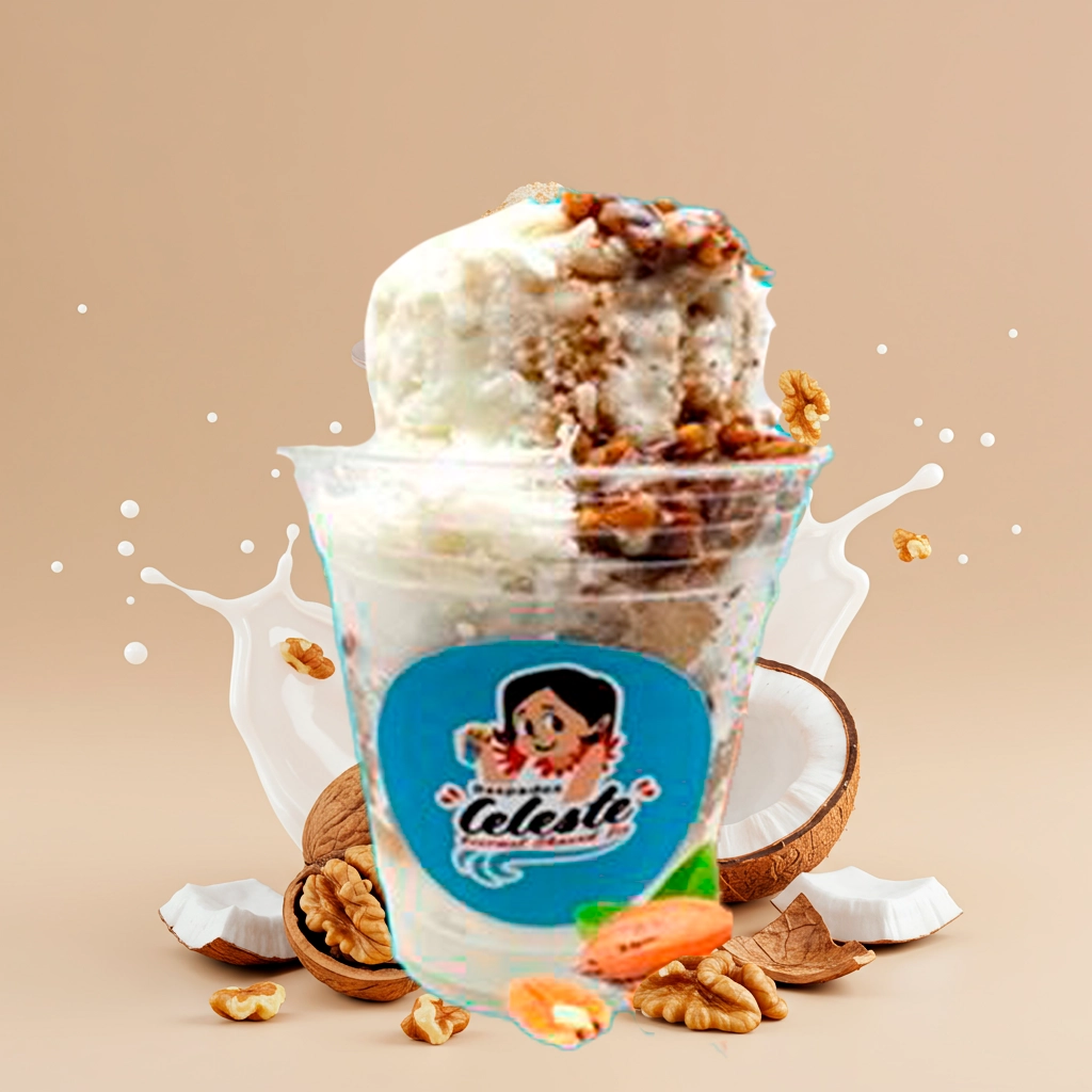 Colado de Nuez y crema dulce casera background